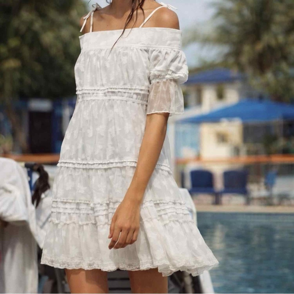 Free People Cover Up Boho of the Shoulder  Dress Size Small